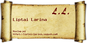 Liptai Larina névjegykártya
